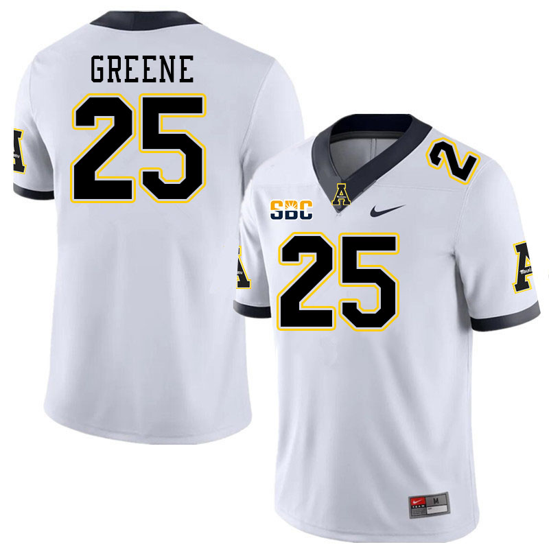 Men #25 Jackson Greene Appalachian State Mountaineers College Football Jerseys Stitched Sale-White